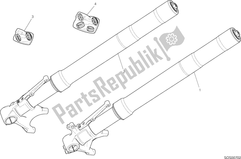All parts for the 21a - Front Fork of the Ducati Monster 1200 S 2015